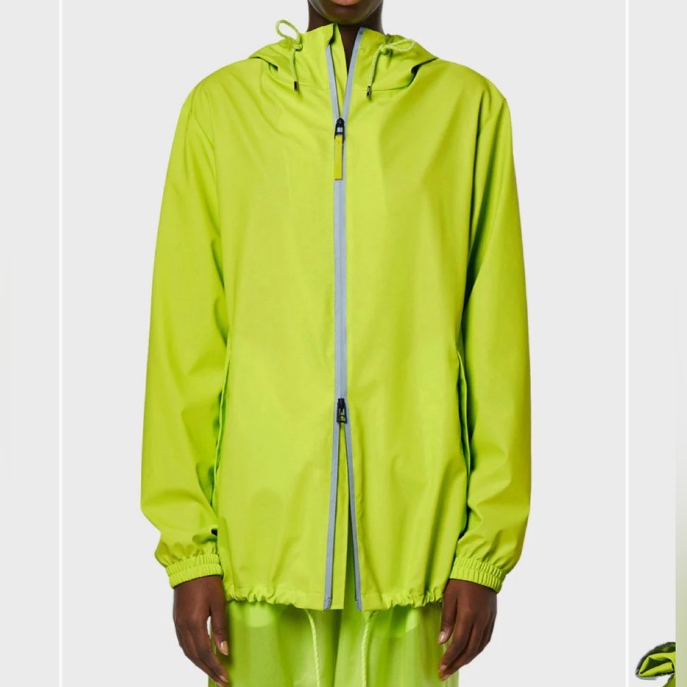 Rains Storm Breaker Jacket Reflective Digital Green‎ NWT Unisex Large Waterproof